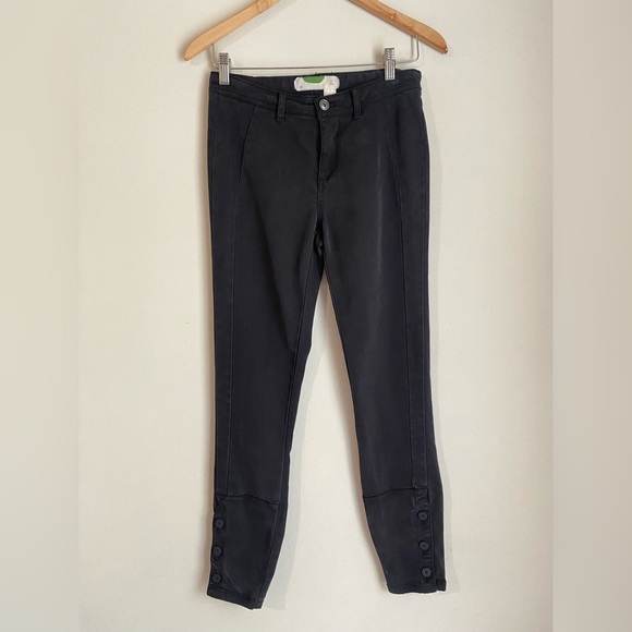 Anthropologie Ribbed Buttoned Ankle Utility Pants Women’s Size 26 - Picture 5 of 11